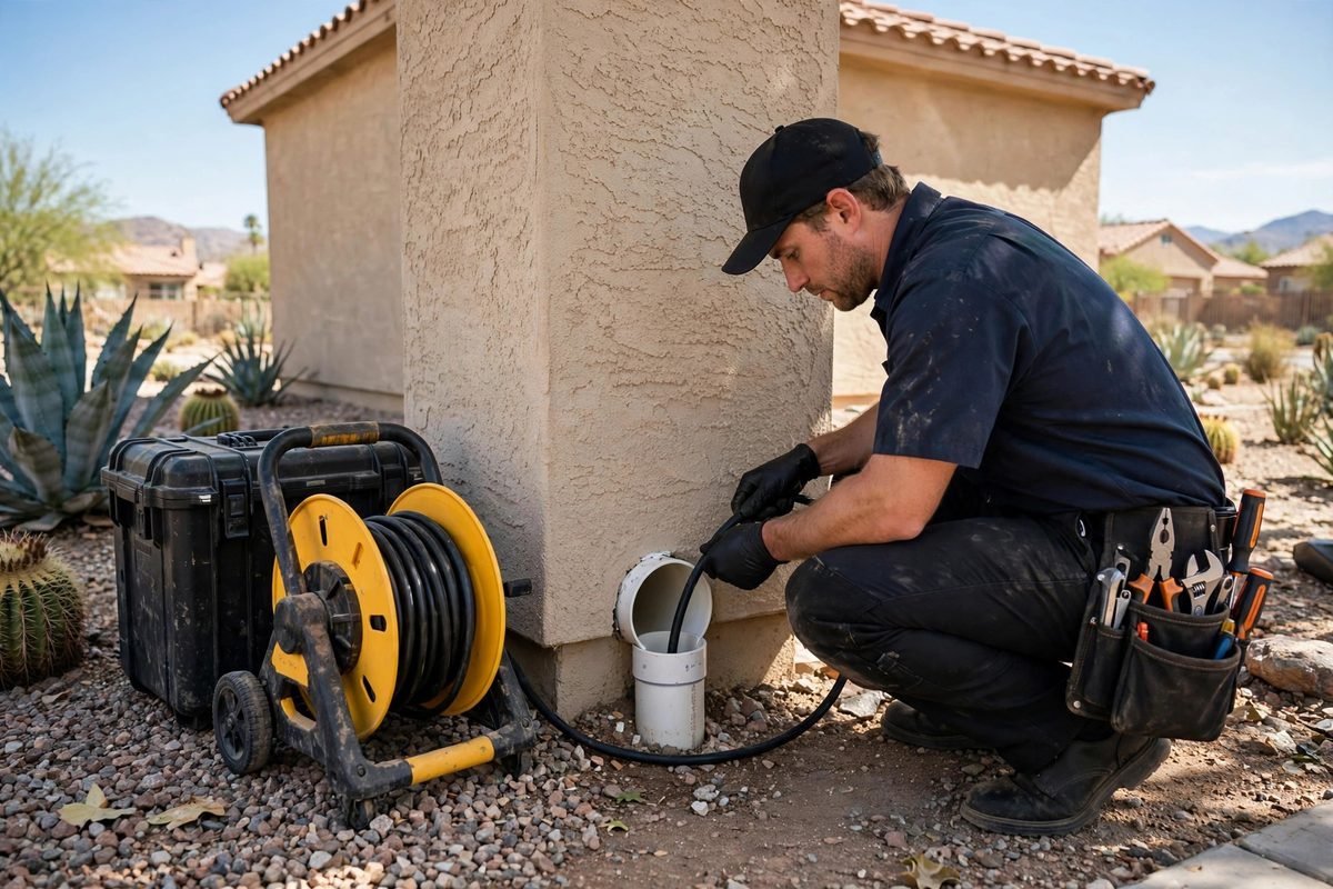 Drain blockage removal equipment used in Queen Creek AZ
