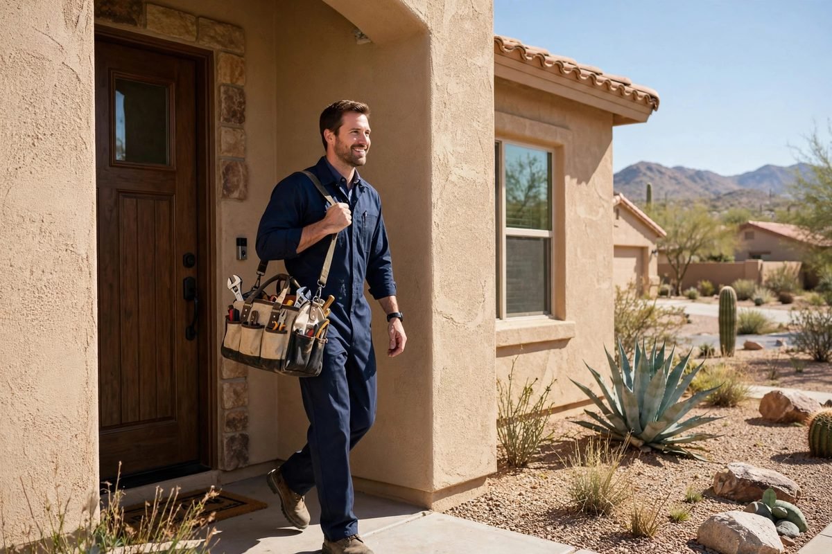 Friendly uniformed plumber serving Queen Creek AZ
